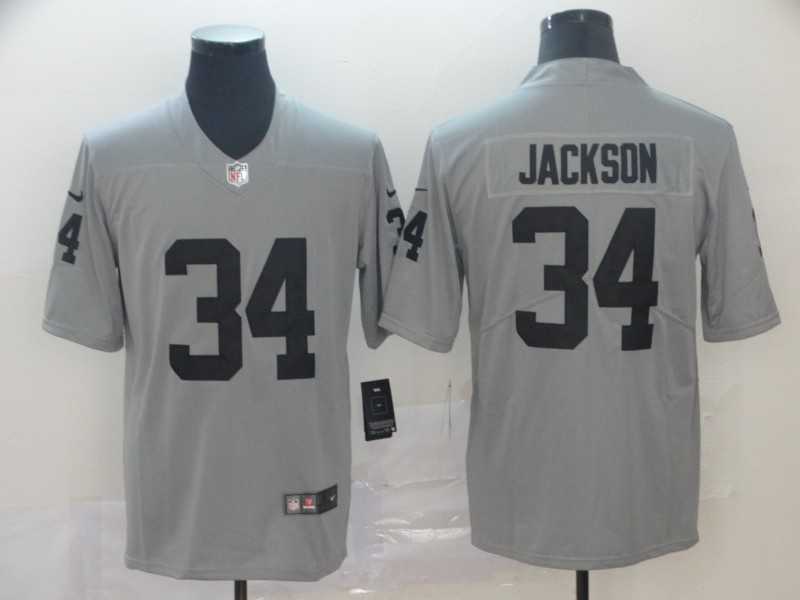 Nike Raiders 34 Bo Jackson Gray Inverted Legend Limited Jersey,We sell and wholesale Nike Raiders 34 Bo Jackson Gray Inverted Legend Limited Jersey on line form chian!